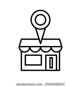 Market place. Shopping and E-commerce. Store location icon. Vector illustration.