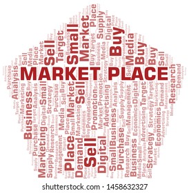 Market Place word cloud. Vector made with text only