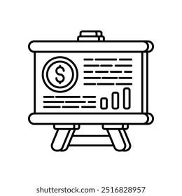 Market Plan Outline Icon, Vector illustration