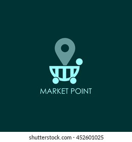 Market Point Logo Design template. Vector Illustration.