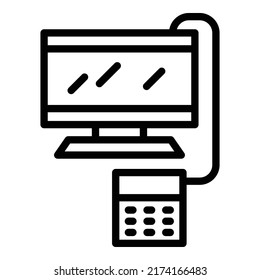 Market pos terminal icon outline vector. Cash register. Machine checkout