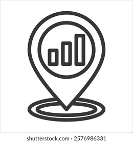 Market Position Outline Icon Vector Illustration