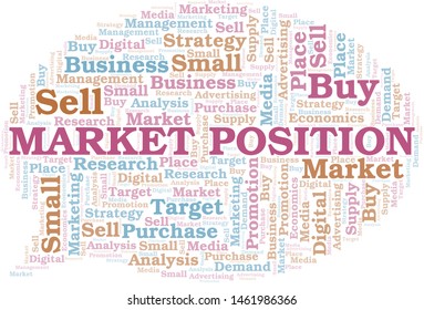 Market Position word cloud. Vector made with text only