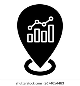 Ilustração do vetor de ícone de glifo de posicionamento de mercado