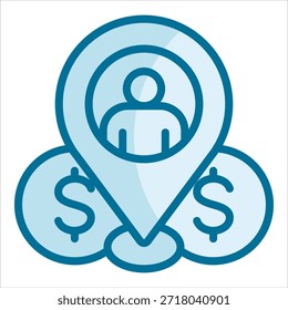 Elemento de icono de posicionamiento de mercado para diseño