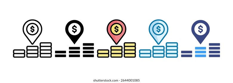 Market Positioning Icon Set Multiple Style Collection