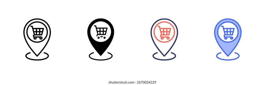 Marktpositionierung Symbol setzen mehrere Stilkollektion