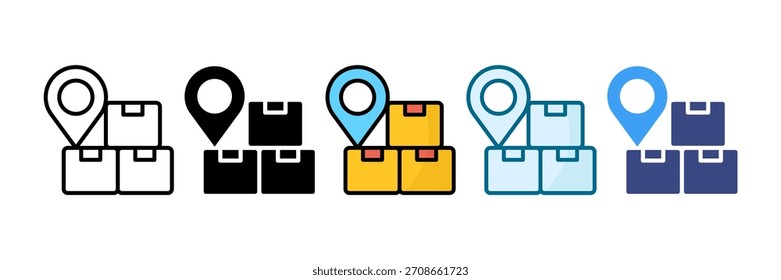 Conjunto de iconos de posicionamiento de mercado Colección de estilo múltiple