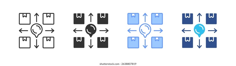 Market Positioning Multi Style Icon Set Vector