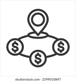 Market Positioning Outline Icon Vector Illustration