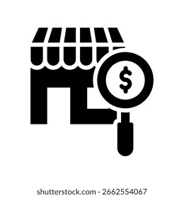 Icono de potencial de mercado Ilustración vectorial de glifos