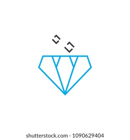 Market of precious stones vector thin line stroke icon. Market of precious stones outline illustration, linear sign, symbol concept.