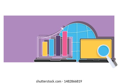 Market predication concept on white background . Vector illustration