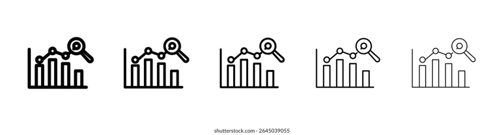 Ícone de previsão de mercado preenchido conceito de sinal plano para web design.