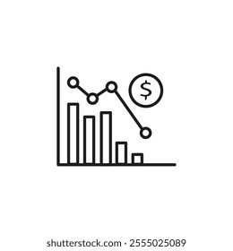 Market prediction icon Symbol mark in Outline style