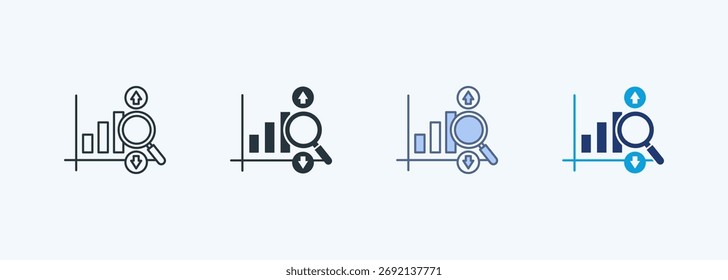 Predicción de mercado Icono de estilo múltiple Colección