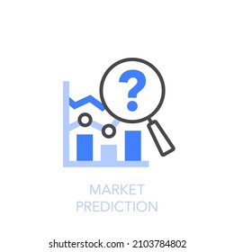 Market prediction symbol with a chart and a magnifier. Easy to use for your website or presentation.