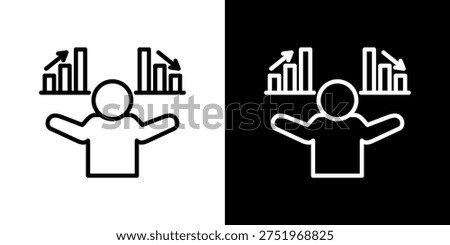 Market Preference Icon In Black and White Line Style