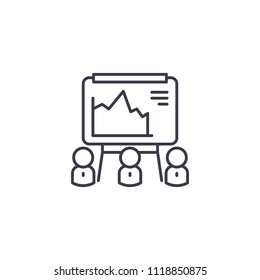 Market Presentation linear icon concept. line vector sign, symbol, illustration.