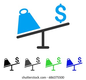 Market Price Swing flat vector pictograph. Colored market price swing gray, black, blue, green icon versions. Flat icon style for application design.