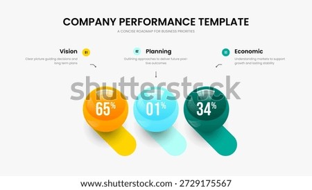Market Profile 3 Option Graph Presentation Template. Creative Briefing Three Step Infographic Slideshow Design. Science Growth Slide Layout Vector Illustration.