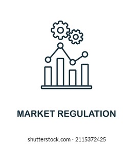 Marktregelungssymbol. Zeilenelement aus der Marktwirtschaftssammlung. Lineare Marktregulierung Symbol für Webdesign, Infografiken und mehr.