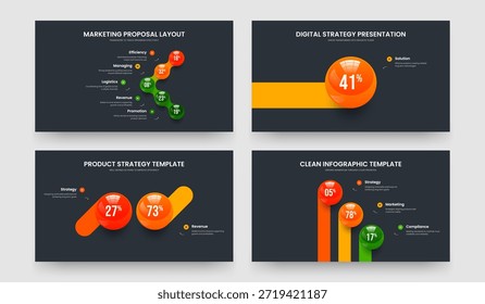 Market Report Five One Two Three Option Chart Presentation Layout Vector Illustration Collection. Product Campaign 5 1 2 3 Element Diagram Frame Template Bundle.