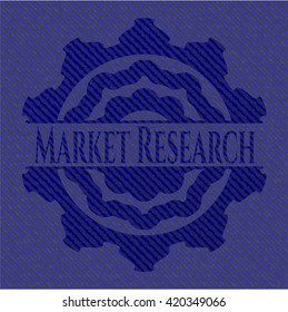 Market Research badge with denim background