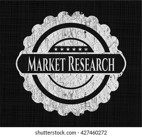 Market Research chalk emblem, retro style, chalk or chalkboard texture