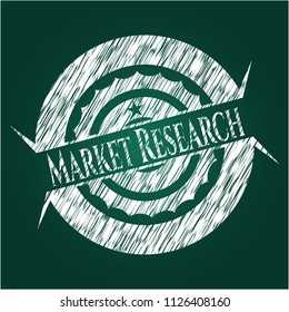 Market Research chalk emblem written on a blackboard