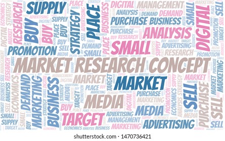 Market Research Concept word cloud. Vector made with text only