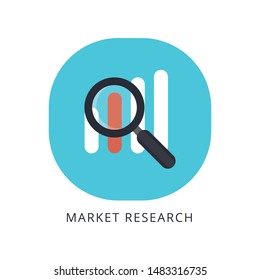 Market Research flat Icon - Vector