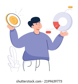 A market research flat illustration design 