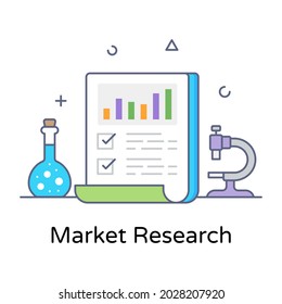 Market research flat outline vector, editable design