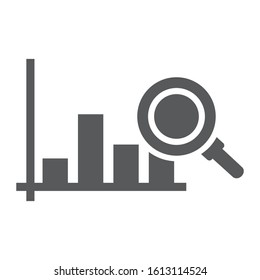 Market Research Glyph Icon, Business And Strategy, Graph Sign, Vector Graphics, A Solid Pattern On A White Background, Eps 10