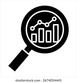 Ilustración vectorial de icono de glifo de investigación de mercado