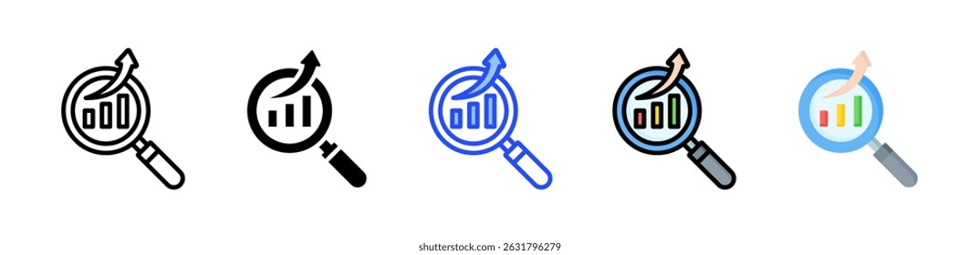 Coleção de Ícones de Pesquisa de Mercado com Vários Estilos