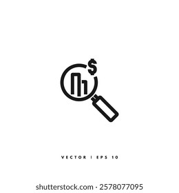 Market Research Icon. Editable Stroke