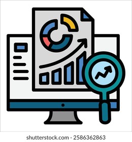 Market Research Icon Element For Design