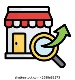 Market Research Icon Element For Design