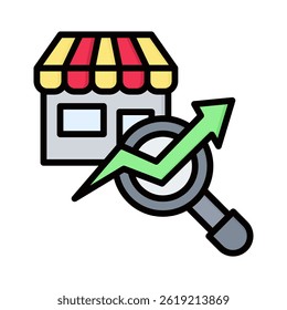 Market Research Icon Element for Design