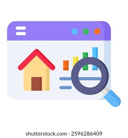 Market Research Icon in Flat Color Style. Simple Vector Design. Simple Vector Flat Icon