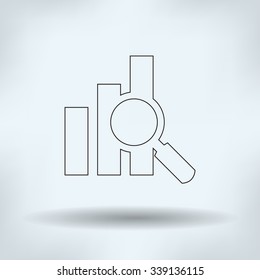 Market Research Icon. Flat Design