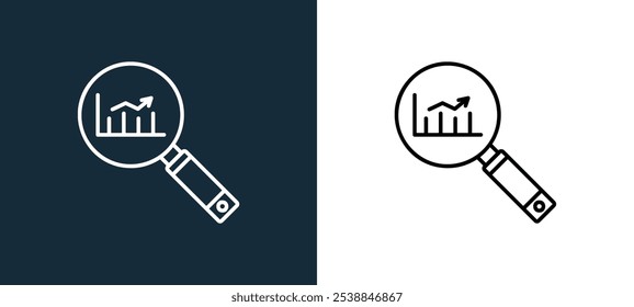 market research icon isolated on white and black colors. market research outline linear vector icon from stock market collection for mobile apps, web and ui.