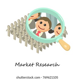 Market research icon. Isometric illustration of market research vector icon for web