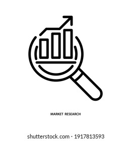 Icono de investigación de mercado. Vector de línea aislado en fondo blanco.