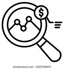 Market Research icon line vector illustration