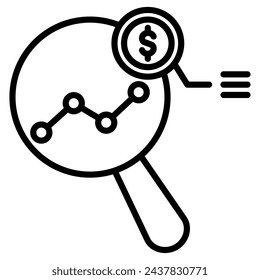 Market Research icon line vector illustration