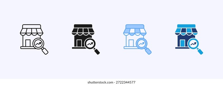 Estilo Múltiplo do Ícone de Pesquisa de Mercado