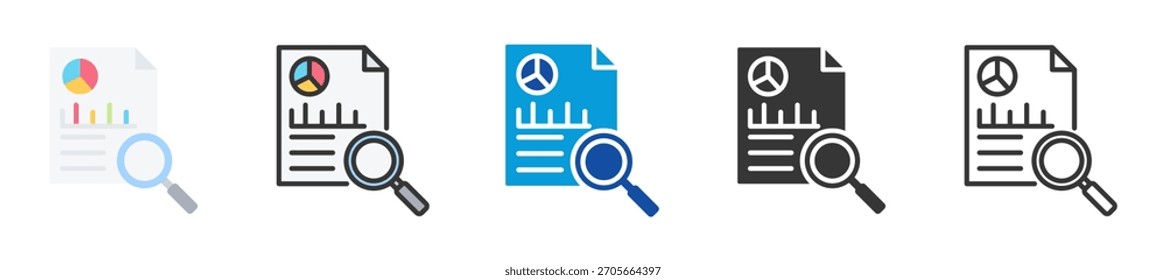 Conjunto de iconos de investigación de mercado Estilo múltiple Varias colecciones